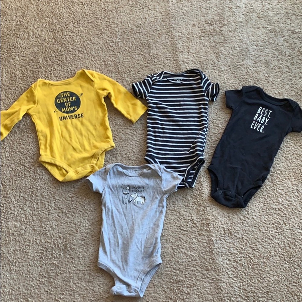 Carters baby boy 9 month onsie lot